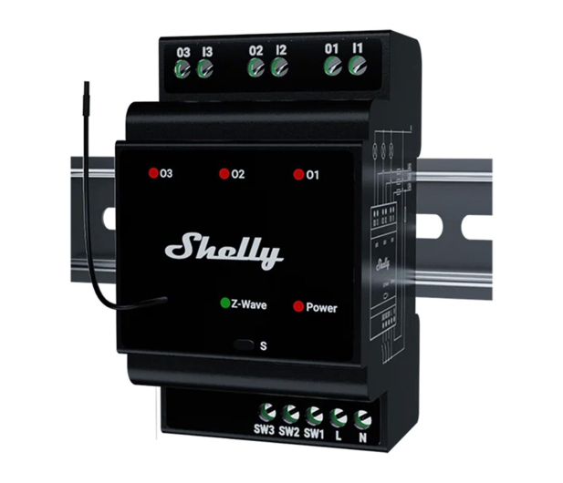 Shelly 3-kanałowy przekaźnik na szynę DIN Qubino Wave Pro 3 Z-Wave - 1490053 - zdjęcie 2
